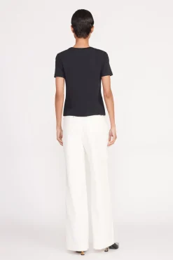 Essentials|Tops<STAUD CREW NECK T SHIRT   BLACK