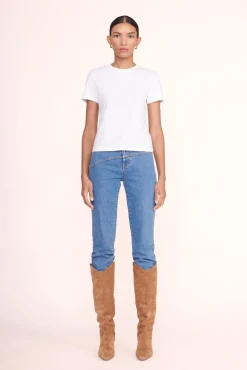 Essentials|Tops<STAUD CREW NECK T SHIRT   WHITE