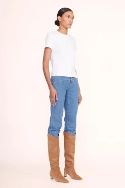 Essentials|Tops<STAUD CREW NECK T SHIRT   WHITE