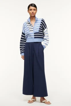 Knits<STAUD CROPPED HAMPTON SWEATER  ADRIATIC STRIPE ADRIATICSTRIPE