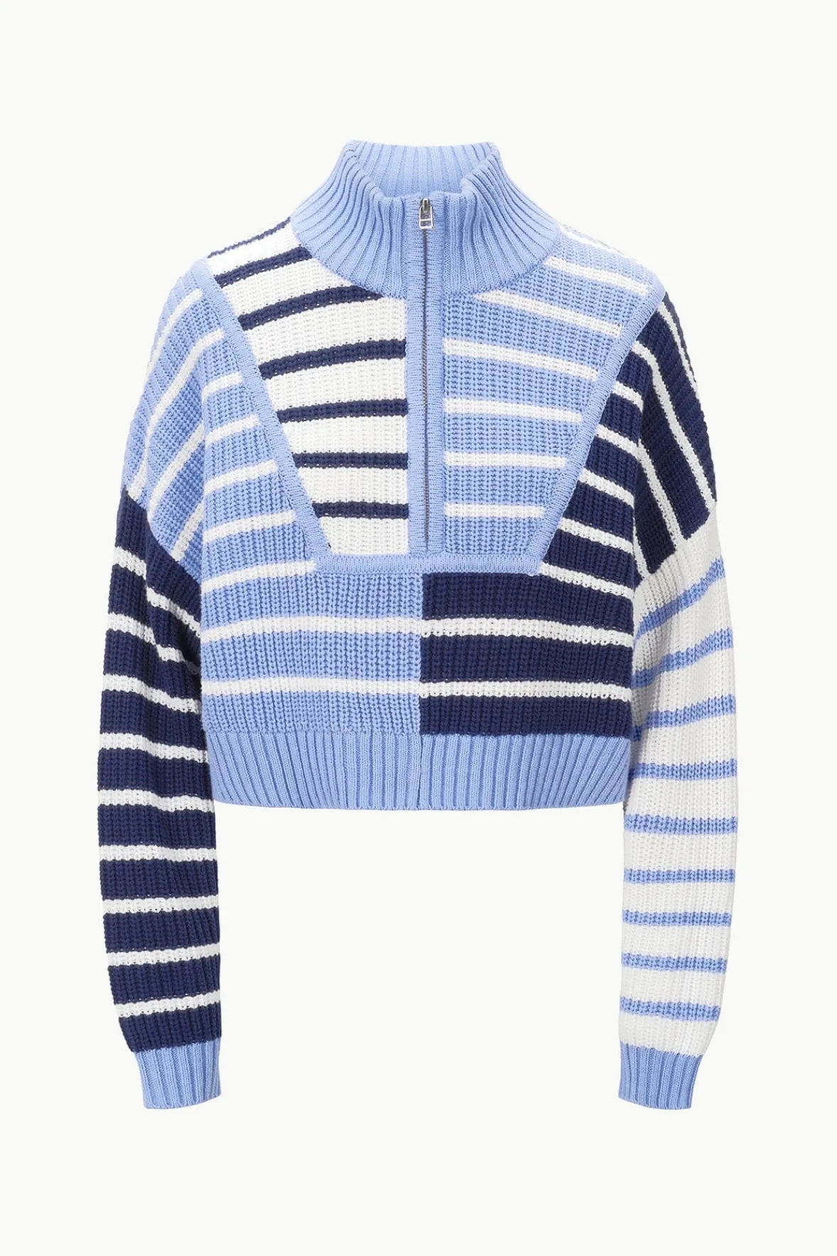 Knits<STAUD CROPPED HAMPTON SWEATER ADRIATIC STRIPE ADRIATICSTRIPE