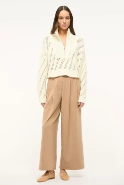 Knits<STAUD CROPPED HAMPTON SWEATER   IVORY