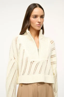 Knits<STAUD CROPPED HAMPTON SWEATER   IVORY