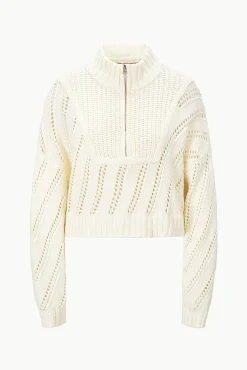 Knits<STAUD CROPPED HAMPTON SWEATER   IVORY