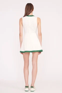 STAUD Court|Dresses<STAUD CROSS-COURT DRESS  IVORY COURT GREEN IVORYCOURTGREEN