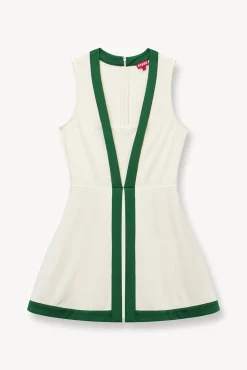 STAUD Court|Dresses<STAUD CROSS-COURT DRESS  IVORY COURT GREEN IVORYCOURTGREEN