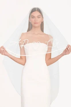 STAUD Bride<STAUD CUSTOM EMBROIDERED INITIALS VEIL