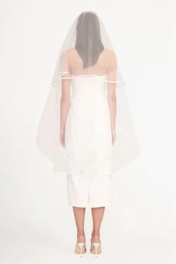 STAUD Bride<STAUD CUSTOM EMBROIDERED INITIALS VEIL