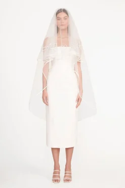 STAUD Bride<STAUD CUSTOM EMBROIDERED INITIALS VEIL