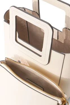Custom Handbags|Pet Handbags<STAUD CUSTOM MINI SHIRLEY LEATHER BAG  CREAM CREAMCONTRAST