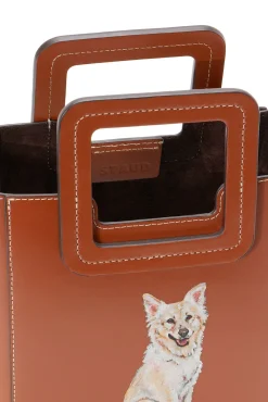 Custom Handbags|Pet Handbags<STAUD CUSTOM MINI SHIRLEY LEATHER BAG   TAN