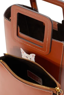 Custom Handbags|Pet Handbags<STAUD CUSTOM MINI SHIRLEY LEATHER BAG   TAN