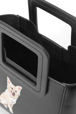 Custom Handbags|Pet Handbags<STAUD CUSTOM MINI SHIRLEY LEATHER BAG BLACK BLACKBLACK