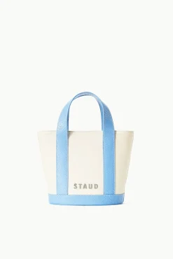 Pet Handbags|Custom Handbags<STAUD CUSTOM MONOGRAM ALLORA MINI TOTE  CREAM BLUE CREAMSTAUDBLUE