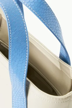 Pet Handbags|Custom Handbags<STAUD CUSTOM MONOGRAM ALLORA MINI TOTE  CREAM BLUE CREAMSTAUDBLUE
