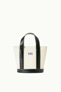 Pet Handbags|Custom Handbags<STAUD CUSTOM MONOGRAM ALLORA MINI TOTE CREAM BLACK CREAMBLACK