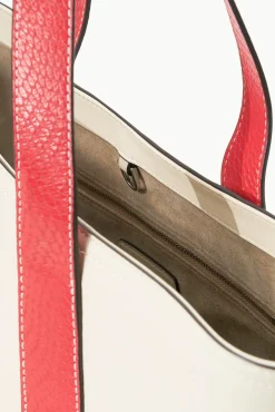 Pet Handbags|Custom Handbags<STAUD CUSTOM MONOGRAM ALLORA TOTE  CREAM RED ROSE CREAMREDROSE