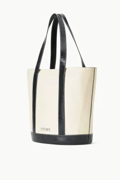 Pet Handbags|Custom Handbags<STAUD CUSTOM MONOGRAM ALLORA TOTE  CREAM BLACK CREAMBLACK