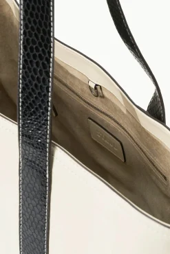 Pet Handbags|Custom Handbags<STAUD CUSTOM MONOGRAM ALLORA TOTE  CREAM BLACK CREAMBLACK