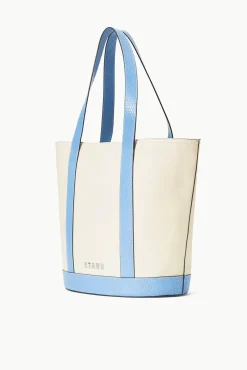 Totes|Pet Handbags<STAUD CUSTOM MONOGRAM ALLORA TOTE  CREAM BLUE CREAMSTAUDBLUE