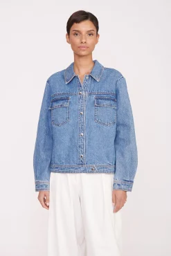 Pet Ready To Wear|Outerwear & Jackets<STAUD CUSTOM x C.BONZ OVERSIZED RYAN DENIM JACKET MEDIUM WASH MEDIUMWASH