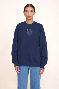 Pet Sweats & Knits<STAUD CUSTOM x C.BONZ OVERSIZED SWEATSHIRT   NAVY