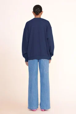 Pet Sweats & Knits<STAUD CUSTOM x C.BONZ OVERSIZED SWEATSHIRT   NAVY