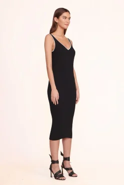 Dresses<STAUD DANA DRESS  BLACK BLACKWHITE
