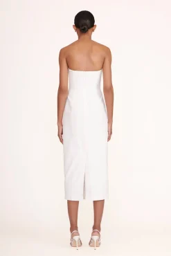 Dresses<STAUD DANIELA DRESS   WHITE