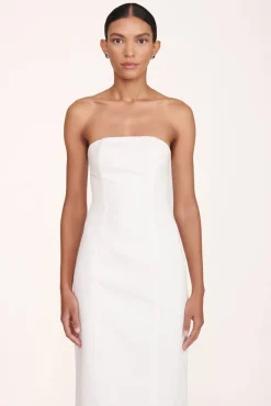 Dresses<STAUD DANIELA DRESS   WHITE