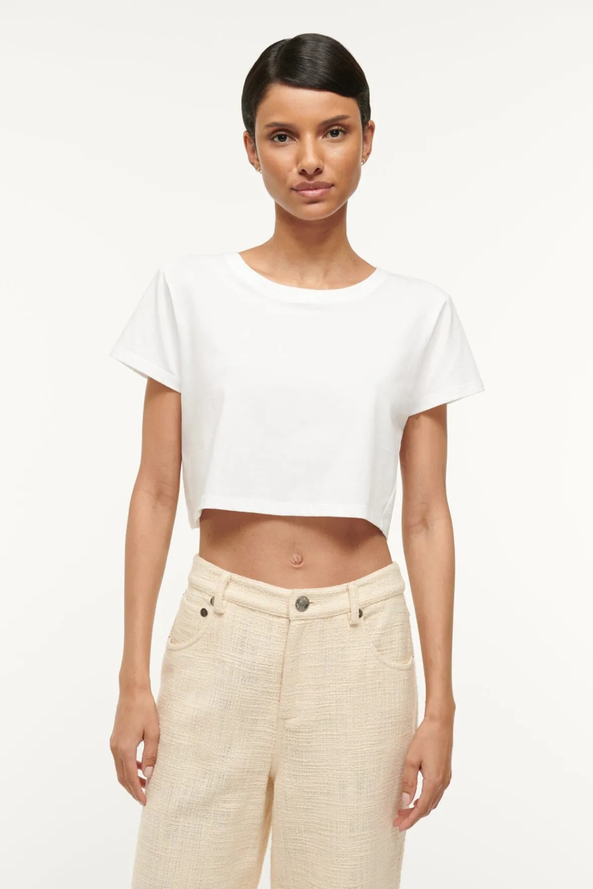 Spring Suiting|Essentials<STAUD DEAN T-SHIRT WHITE