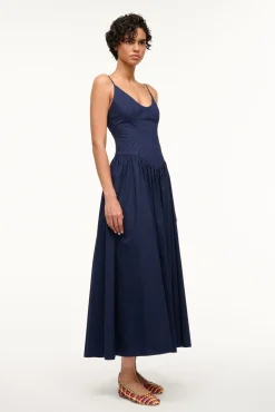 Poplin Shop|Dresses<STAUD DENA DRESS   NAVY