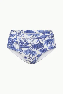 Bikinis<STAUD DEVON HIGH RISE BIKINI BOTTOM BLUE TOILE BLUETOILE