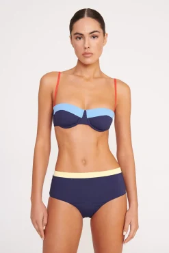 Bikinis<STAUD DEVON HIGH RISE BIKINI BOTTOM  NAVY COLORBLOCK NAVYCOLORBLOCK