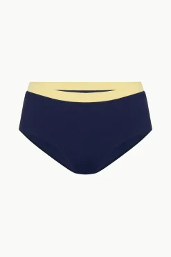Bikinis<STAUD DEVON HIGH RISE BIKINI BOTTOM  NAVY COLORBLOCK NAVYCOLORBLOCK