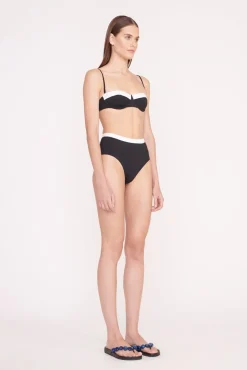 Bikinis<STAUD DEVON HIGH RISE BIKINI BOTTOM BLACK WHITE BLACKWHITE