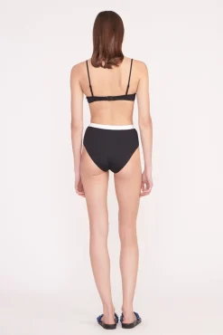 Bikinis<STAUD DEVON HIGH RISE BIKINI BOTTOM BLACK WHITE BLACKWHITE