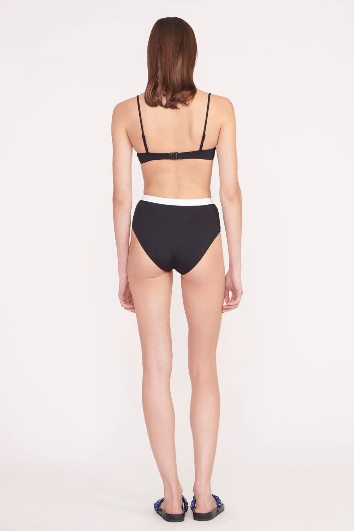Bikinis<STAUD DEVON HIGH RISE BIKINI BOTTOM BLACK WHITE BLACKWHITE