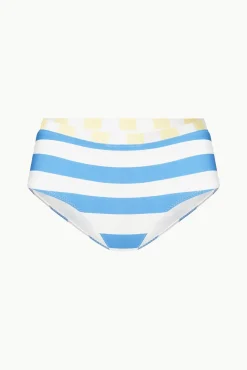 Bikinis<STAUD DEVON HIGH RISE BIKINI BOTTOM  BUTTERCUP SEASHORE STRIPE BUTTERCUPSEASHORESTRIPE