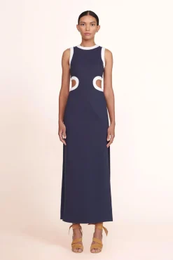 Dresses<STAUD DOLCE DRESS NAVY WHITE NAVYWHITE