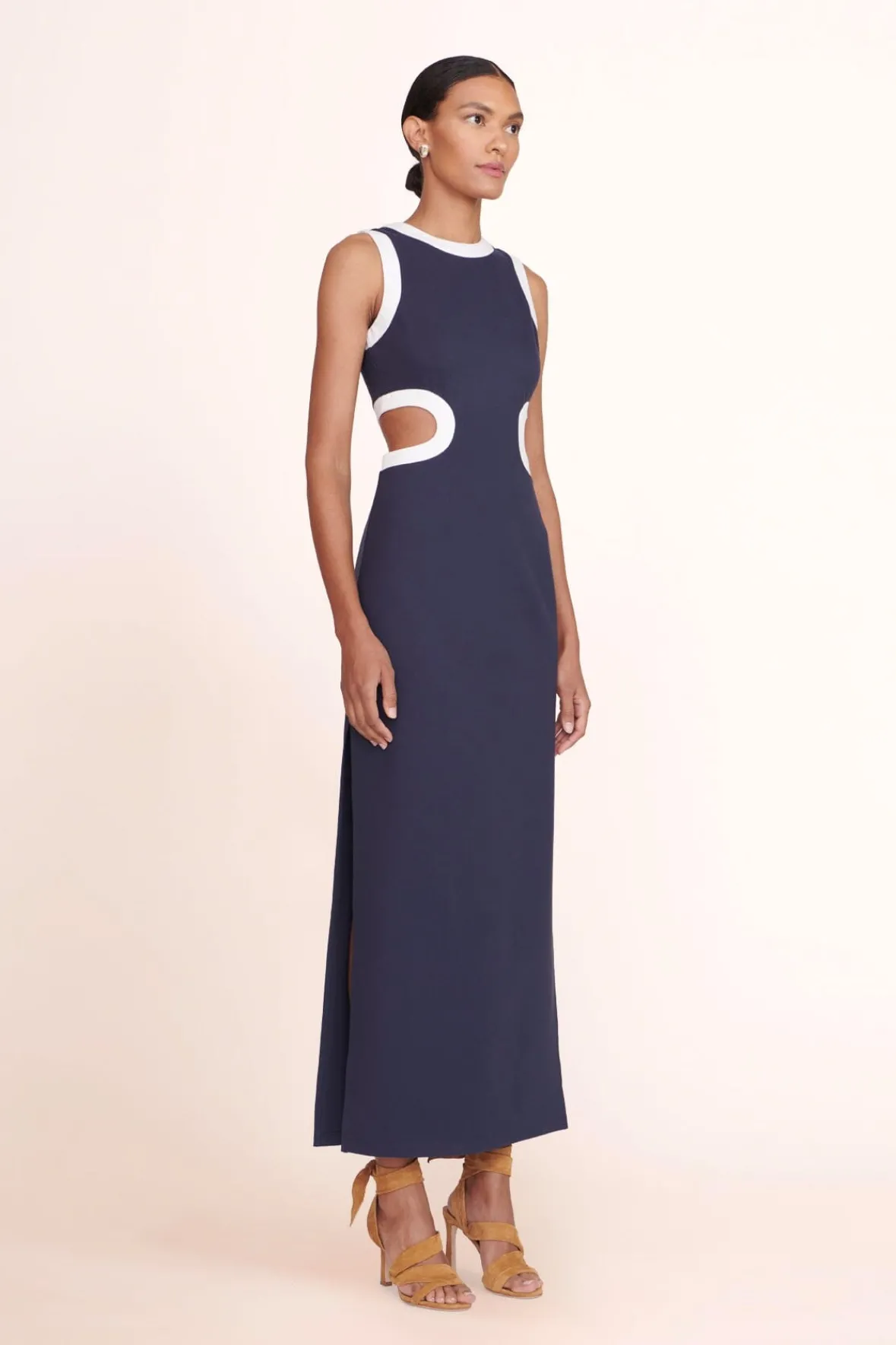 Dresses<STAUD DOLCE DRESS NAVY WHITE NAVYWHITE