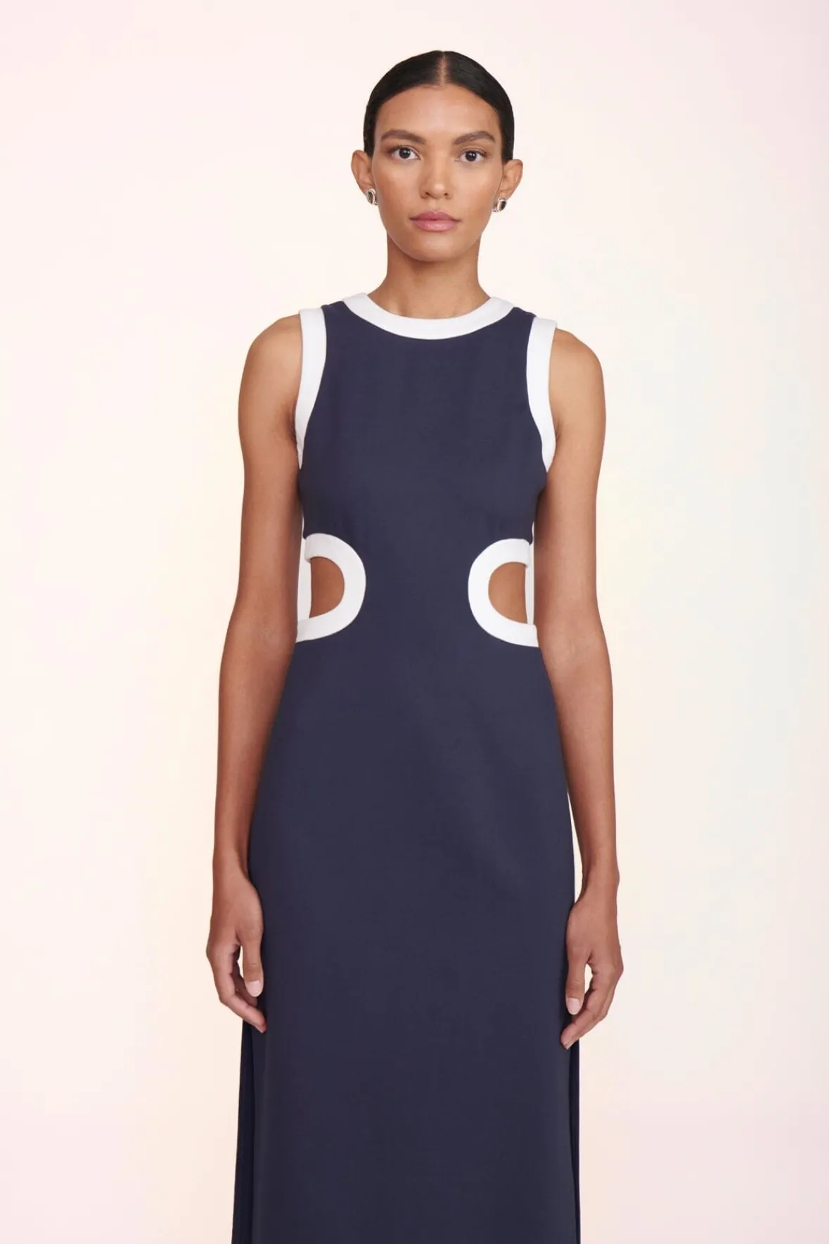 Dresses<STAUD DOLCE DRESS NAVY WHITE NAVYWHITE