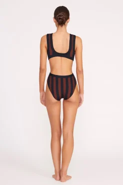 One Pieces<STAUD DOLCE ONE PIECE  BLACK TAN SEASHORE STRIPE BLACKTANSEASHORESTRIPE