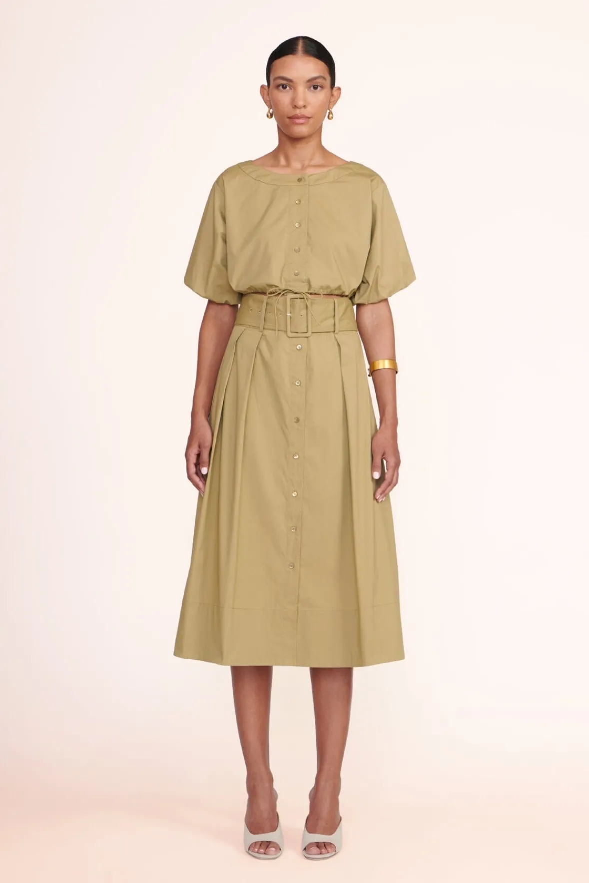 Poplin Shop<STAUD ELLINGTON TOP KHAKI