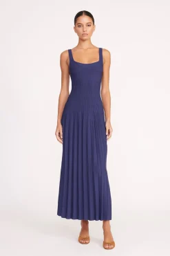 Knits|Best Sellers<STAUD ELLISON DRESS NAVY