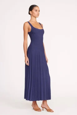 Knits|Best Sellers<STAUD ELLISON DRESS   NAVY