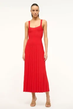 Knits|Dresses<STAUD ELLISON DRESS  RED ROSE REDROSE