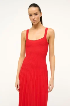 Knits|Dresses<STAUD ELLISON DRESS  RED ROSE REDROSE