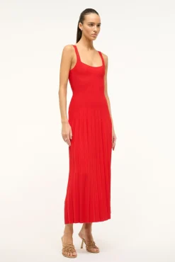 Knits|Dresses<STAUD ELLISON DRESS  RED ROSE REDROSE