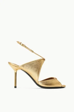 Heels<STAUD EMILIA STILETTO   GOLD